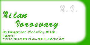 milan vorosvary business card